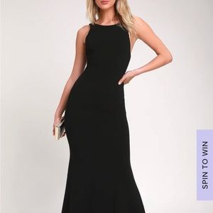 LuLus Black Maxi Dress NWTS!